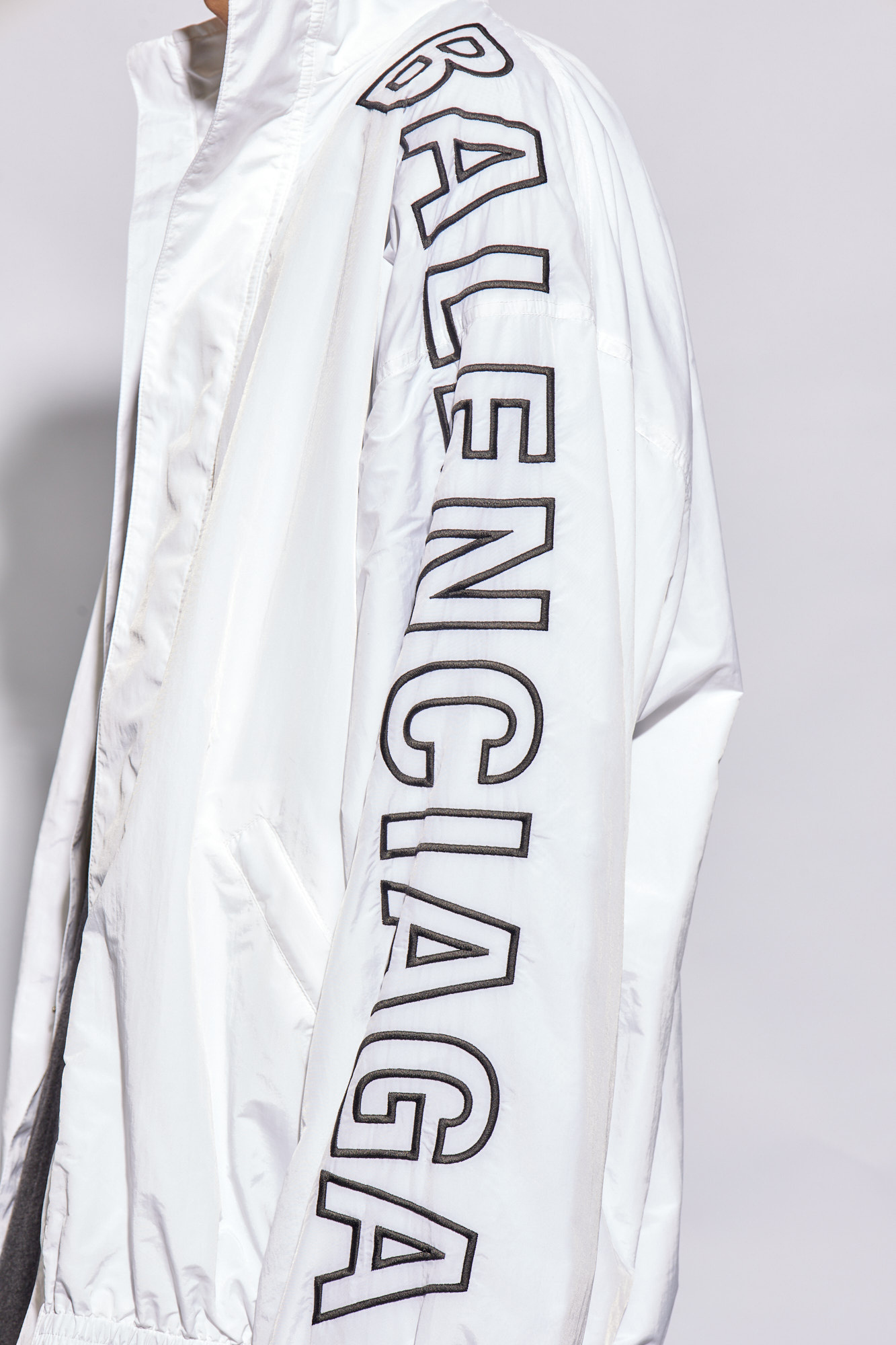 Balenciaga Logo-embroidered Jacket In White