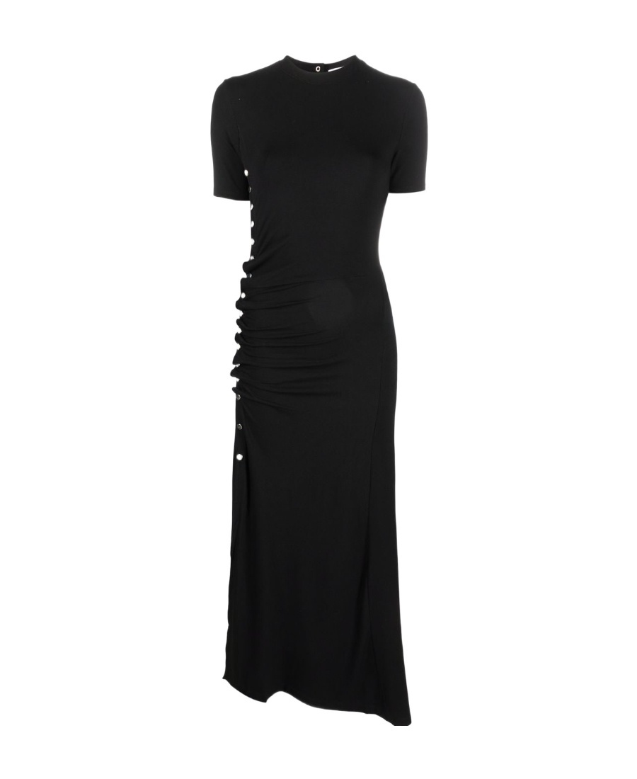 Rabanne Draped Stretch Jersey Maxi Dress In Black