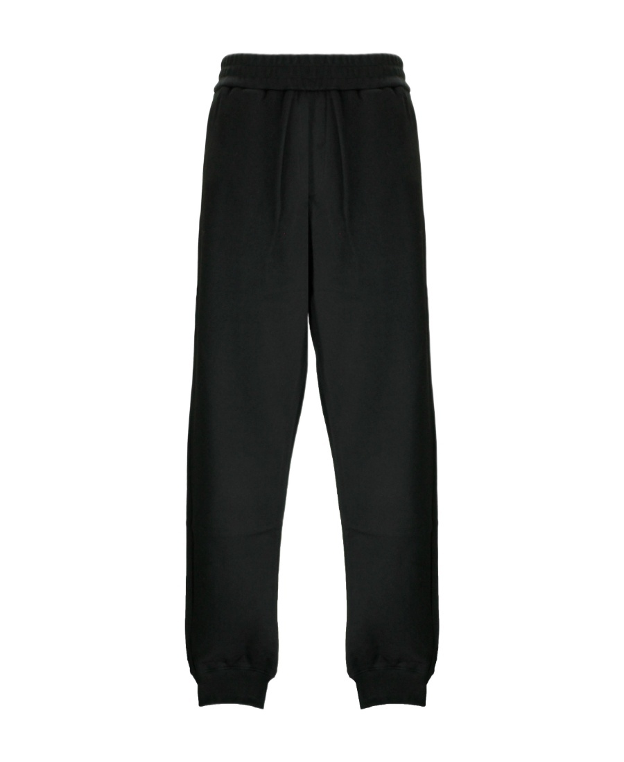 Versace Rear Baroque-print Detail Trousers In Black