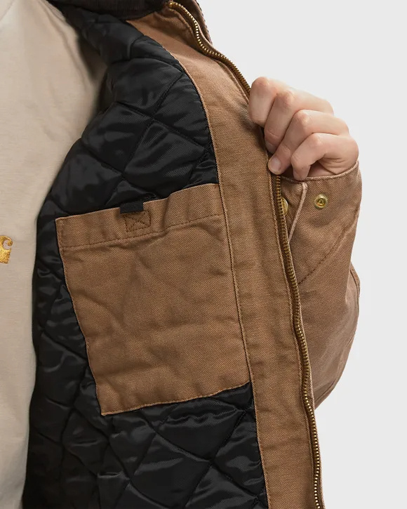 Carhartt Og Detroit Corduroy-collar Jacket In Brown