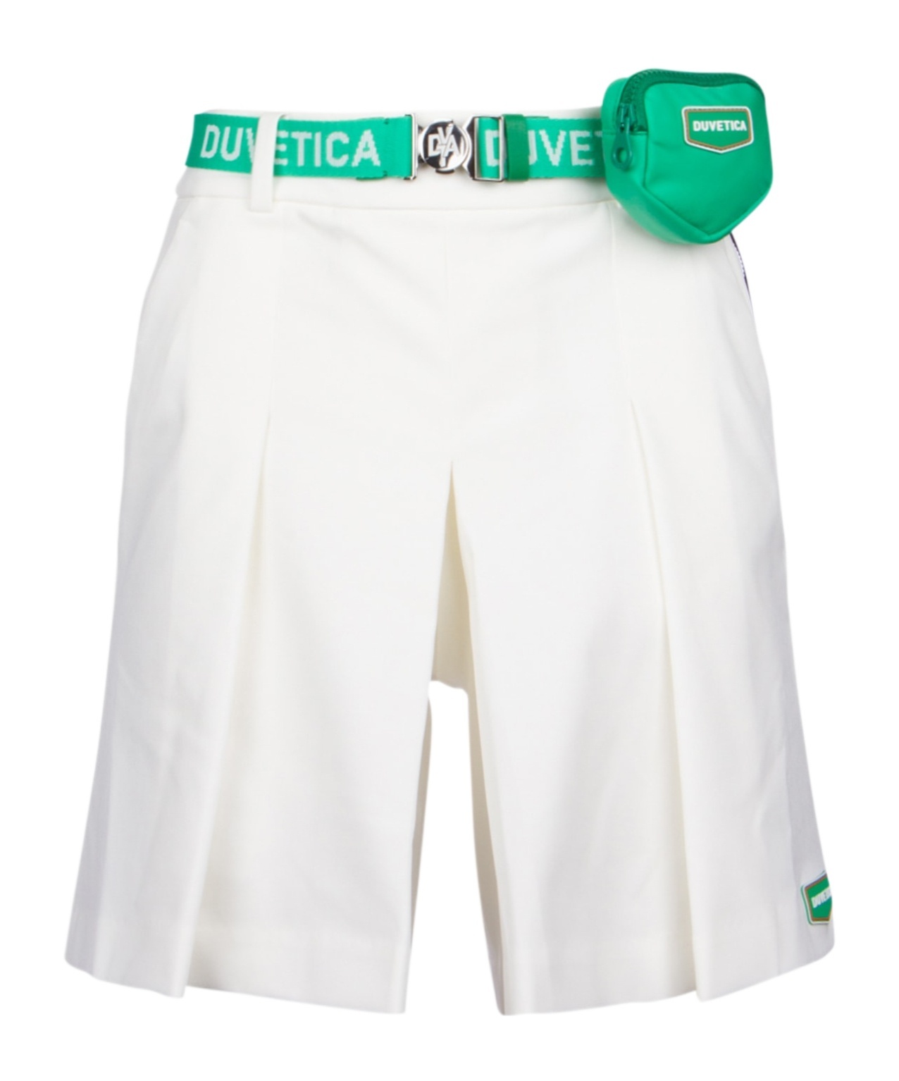 Duvetica Belted Waist Skirt With Front And Back Pockets In White