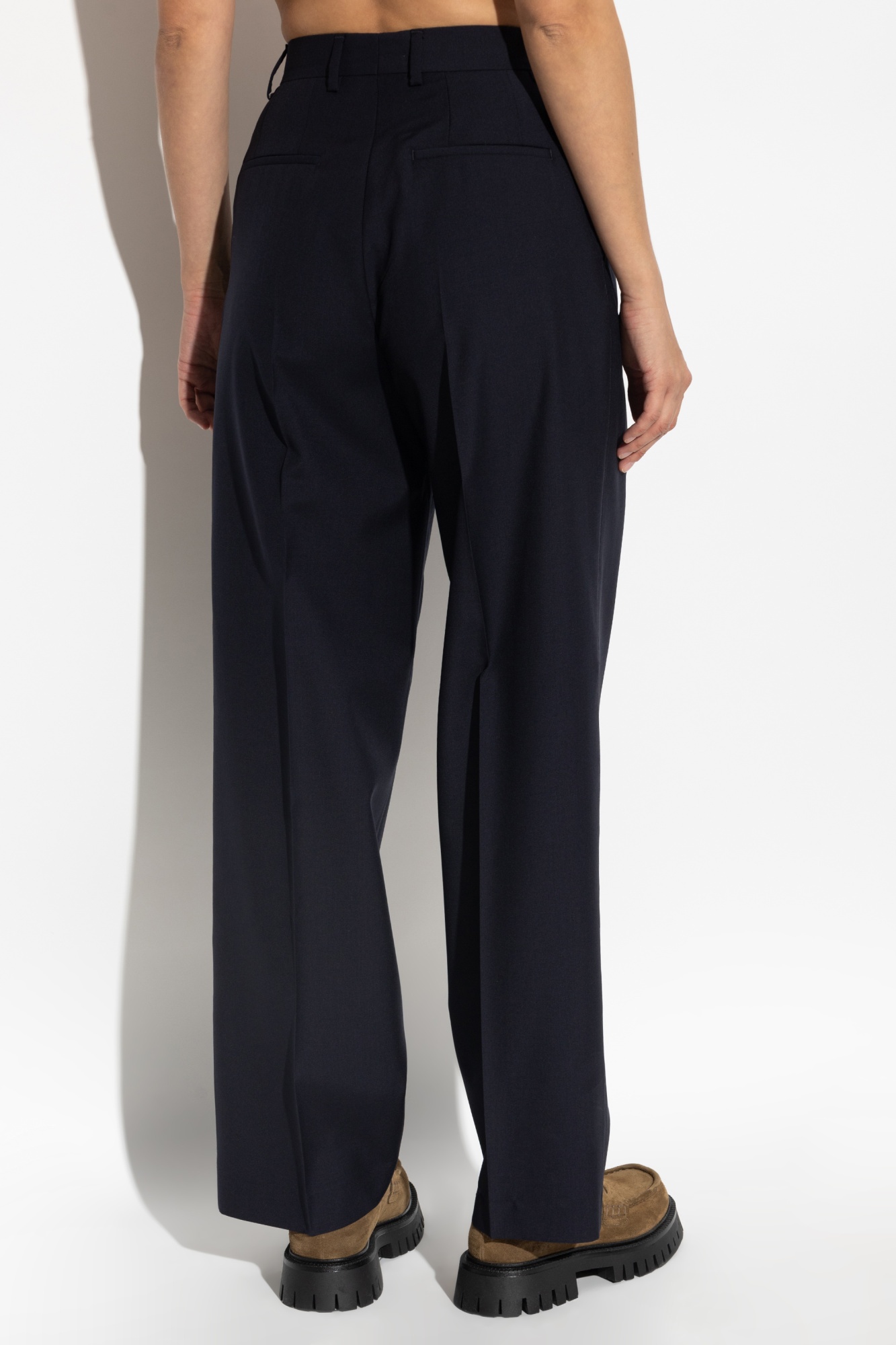 Officine Generale Belt Loop Casual Pants In Black