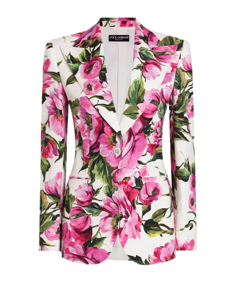 Shop Dolce & Gabbana Floral-print Blazer In Multicolor