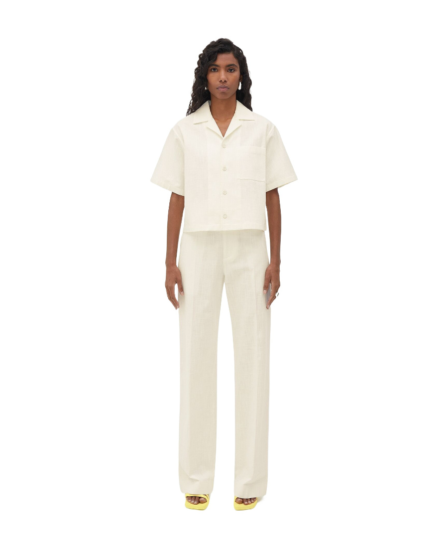 Bottega Veneta Logo Short-sleeved Shirt In Neutral