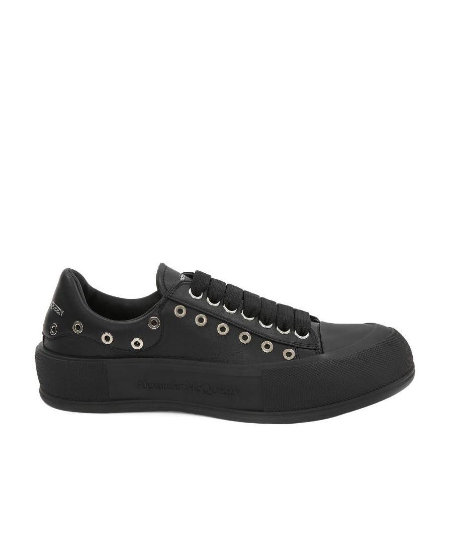 Alexander Mcqueen Deck Plimsoll Low-top Sneakers In Black