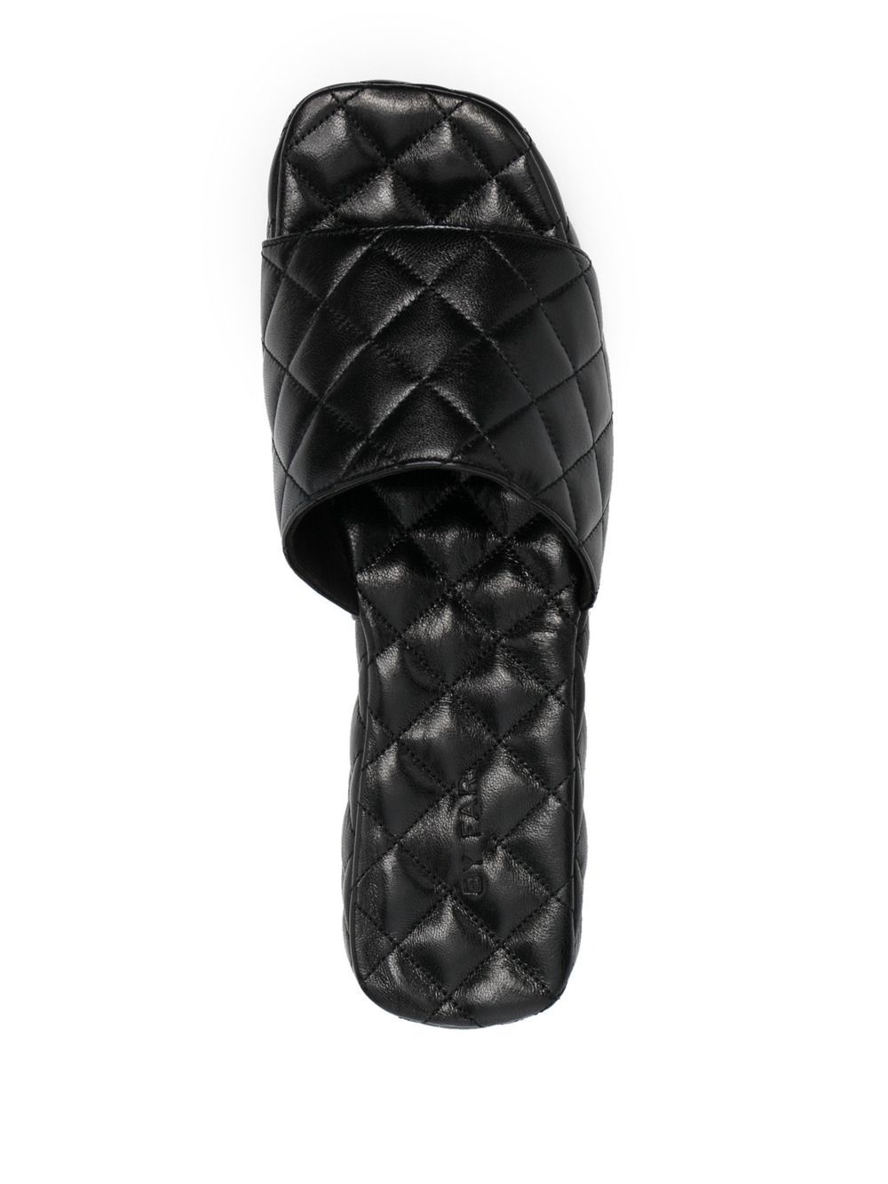 By Far Lilo Quilted Sandals In Black