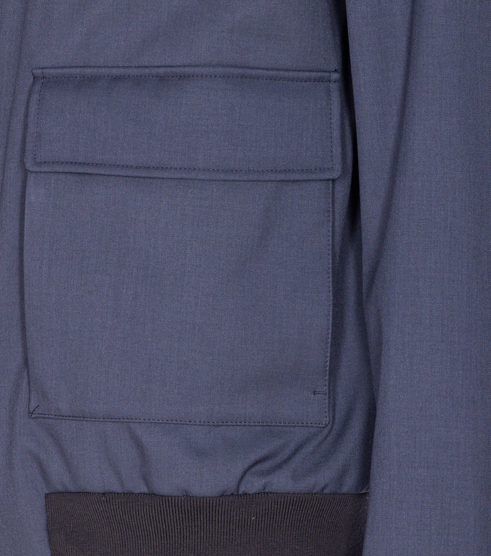 Herno Bomber Jacket With Removable Shearling Detail In Blue