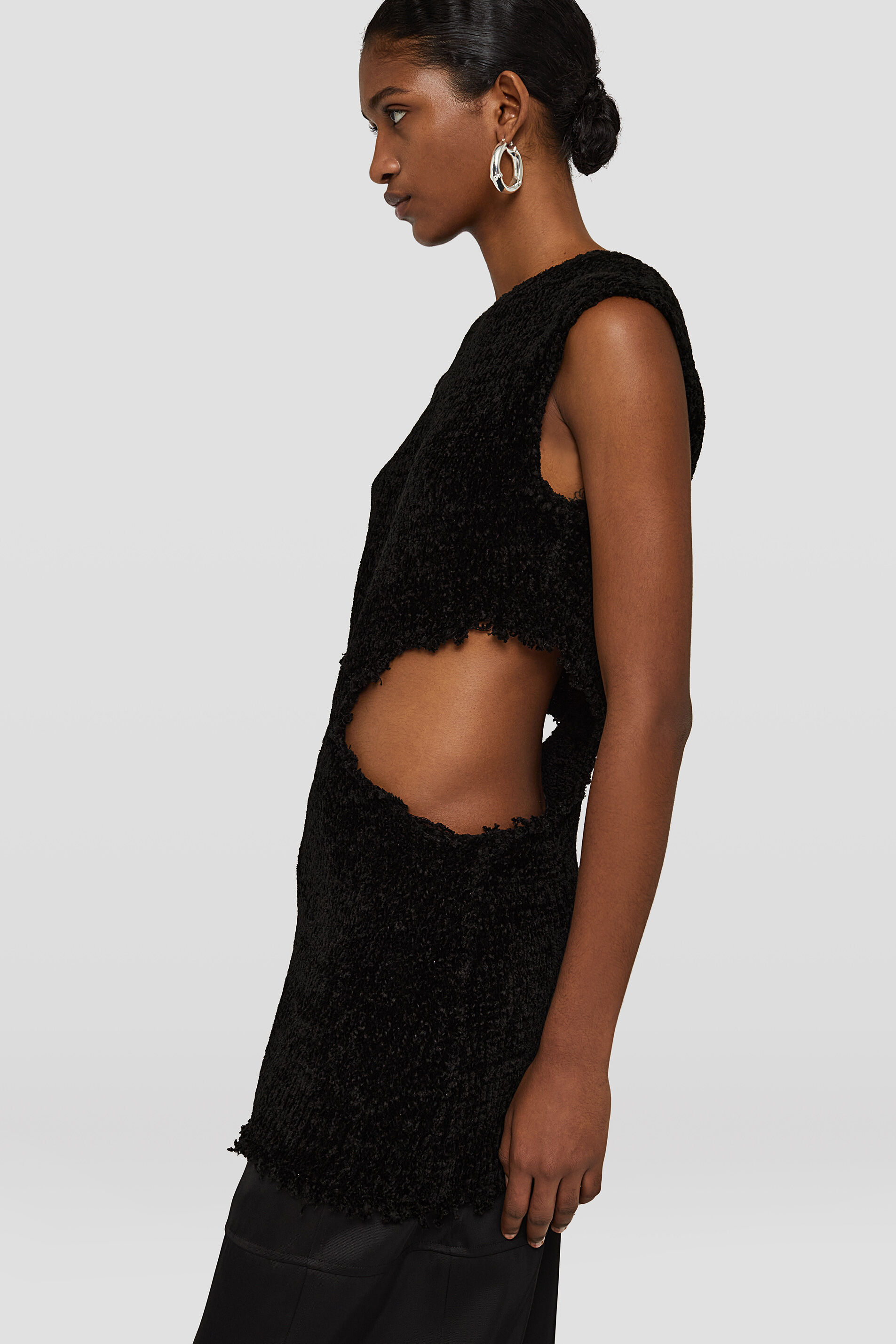 jil sander cut out dress Jil Sander Cutout Chenille Dress in Dune