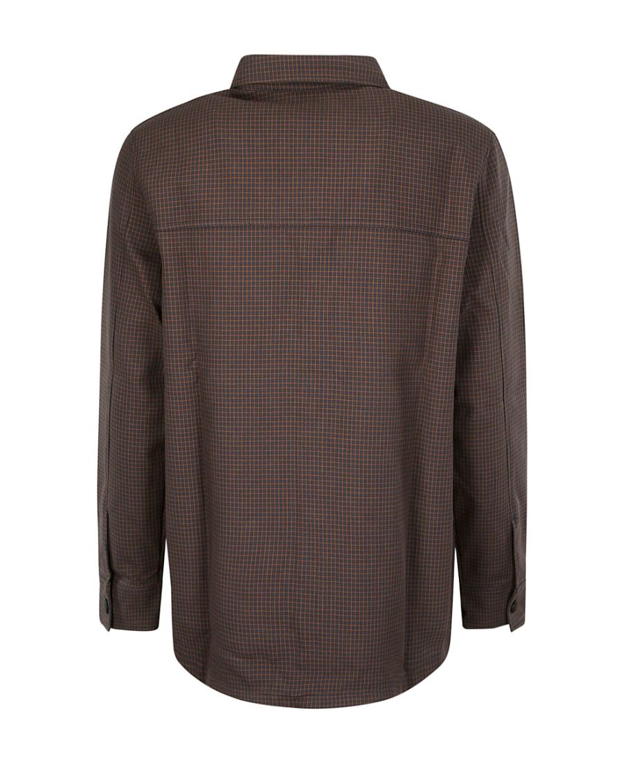 Apc Checked Cotton Shirt Jacket In Brown