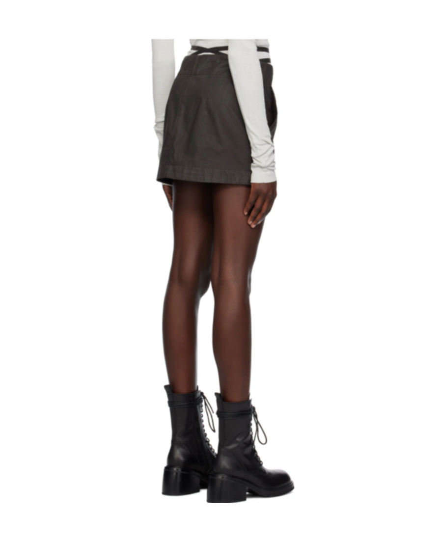 Ann Demeulemeester Magdalena Waxed Cotton Mini Skirt In Black