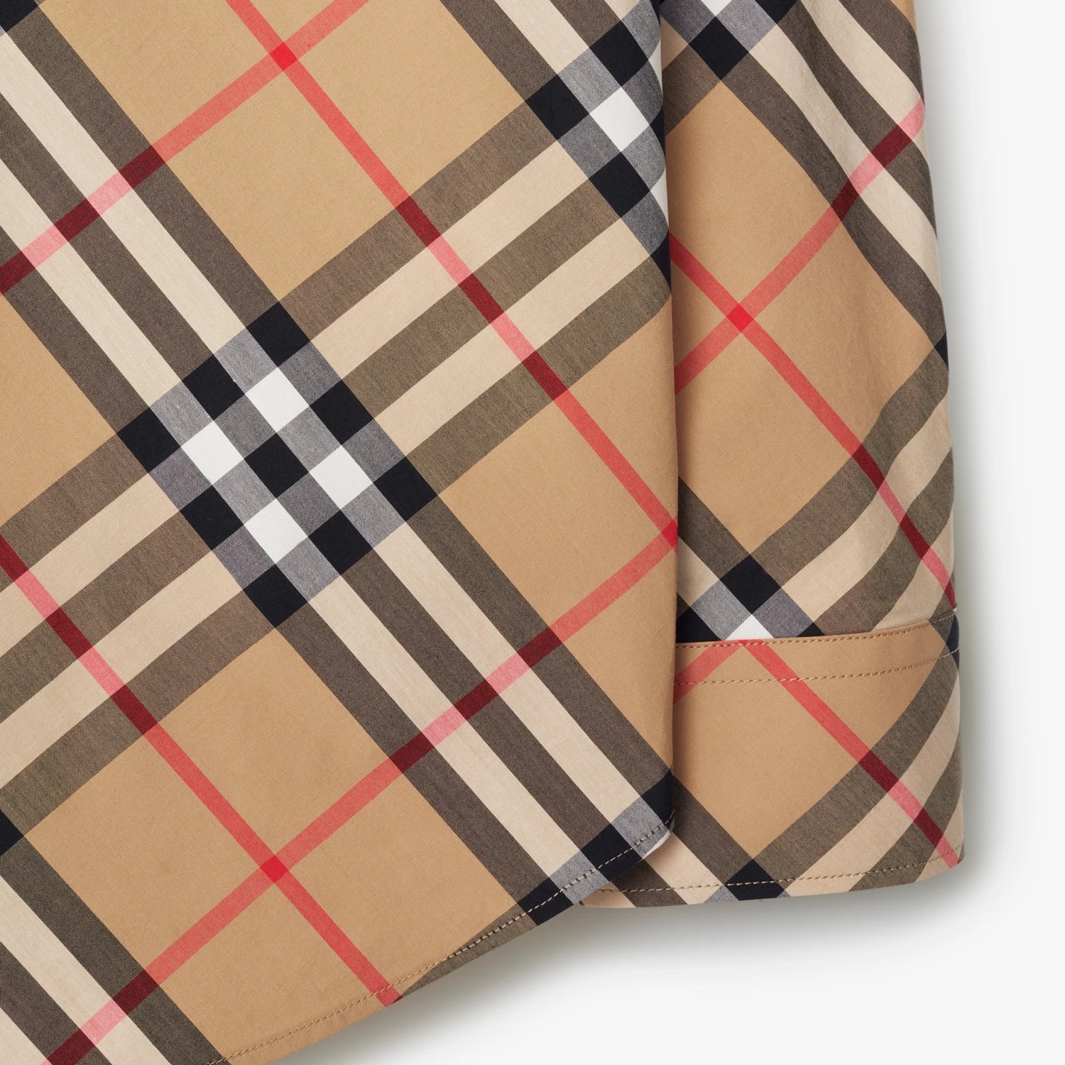 Burberry Beige Shirt With Classic Collar And All-over Check Motif In Cotton Woman In Nude