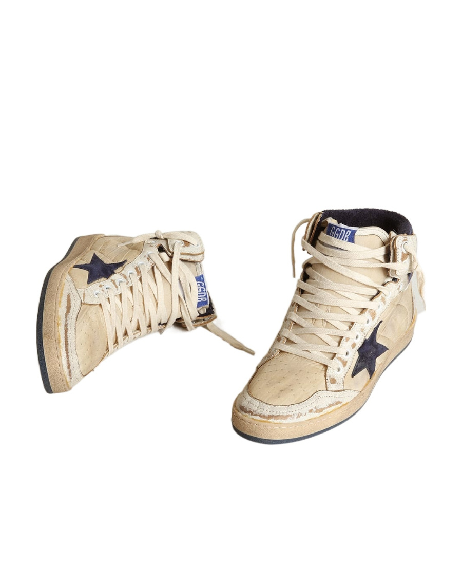 Golden Goose Logo Lace Up Casual Sports Shoes In Nude