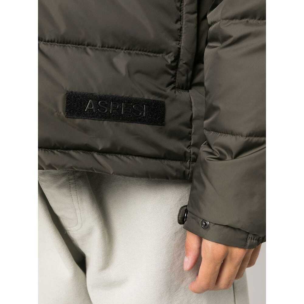 Aspesi Logo-patch Down Puffer Jacket In Green