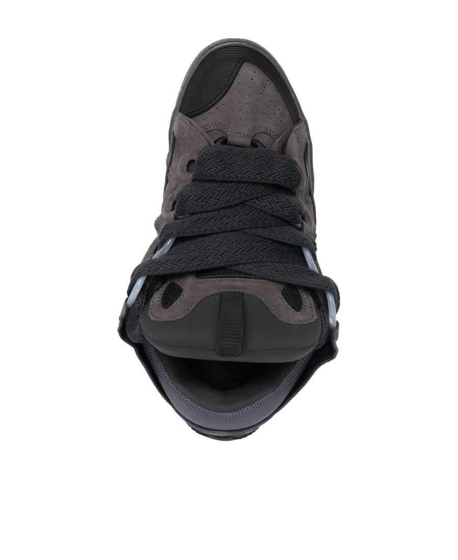 Lanvin Curb Lace-up Sneakers In Black
