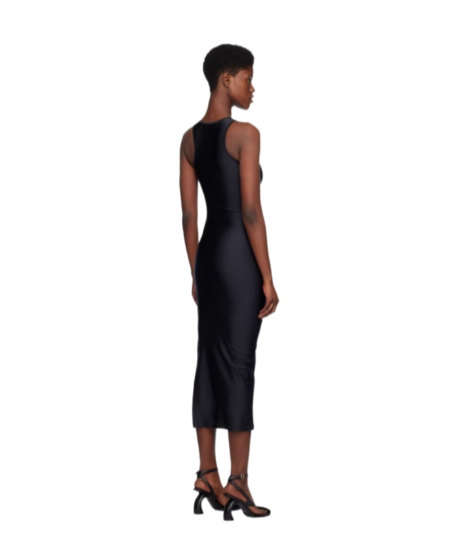 Coperni Embellished Satin-jersey Midi Dress In Black
