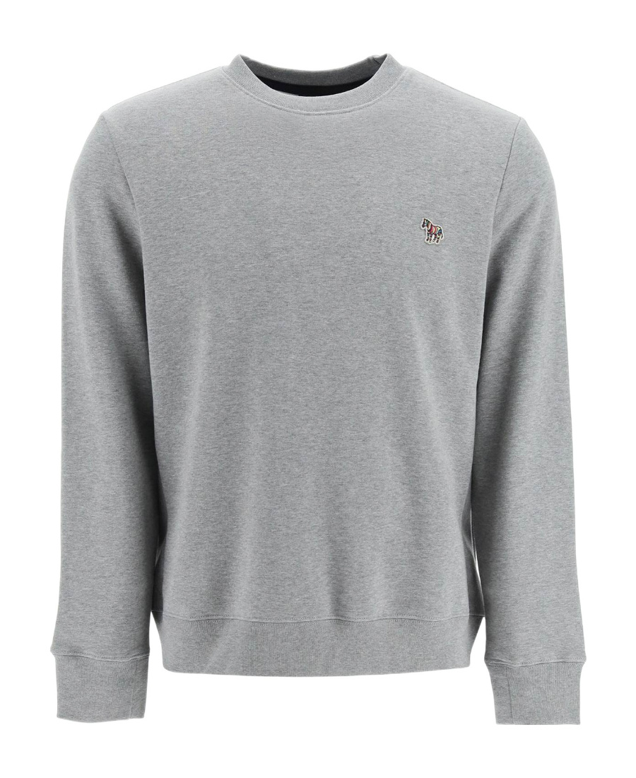 Ps By Paul Smith Zebra-logo Organic Cotton Sweatshirt In Gray