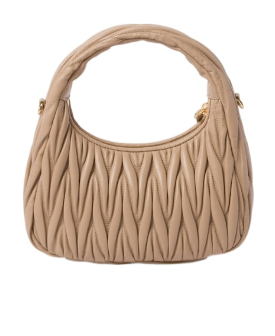 Miu Miu Wander Matelassé Mini Bag In Neutral