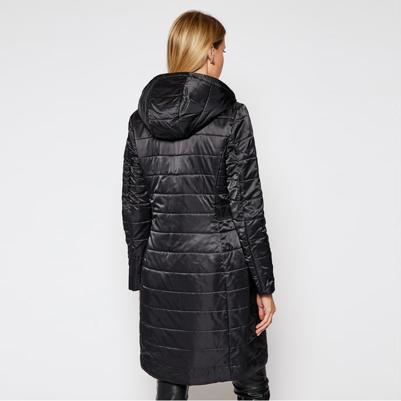 Shop Ea7 A Cotton-padded Suit With A Hooded Jacket In Black