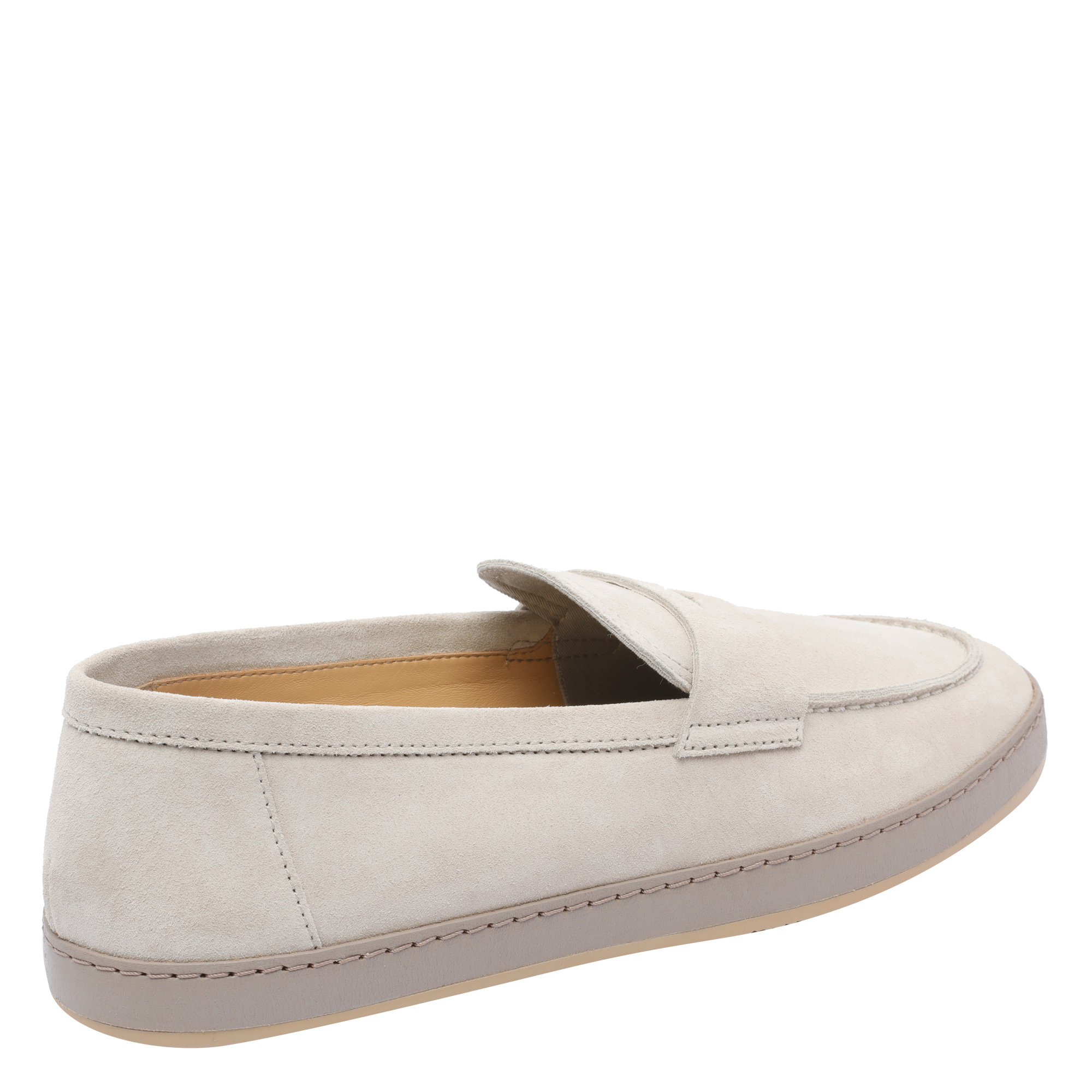 Brunello Cucinelli Loafers With Round Toe And Suede Finish In Gray
