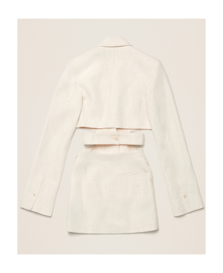 Jacquemus Suit Jacket Mini Dress In White