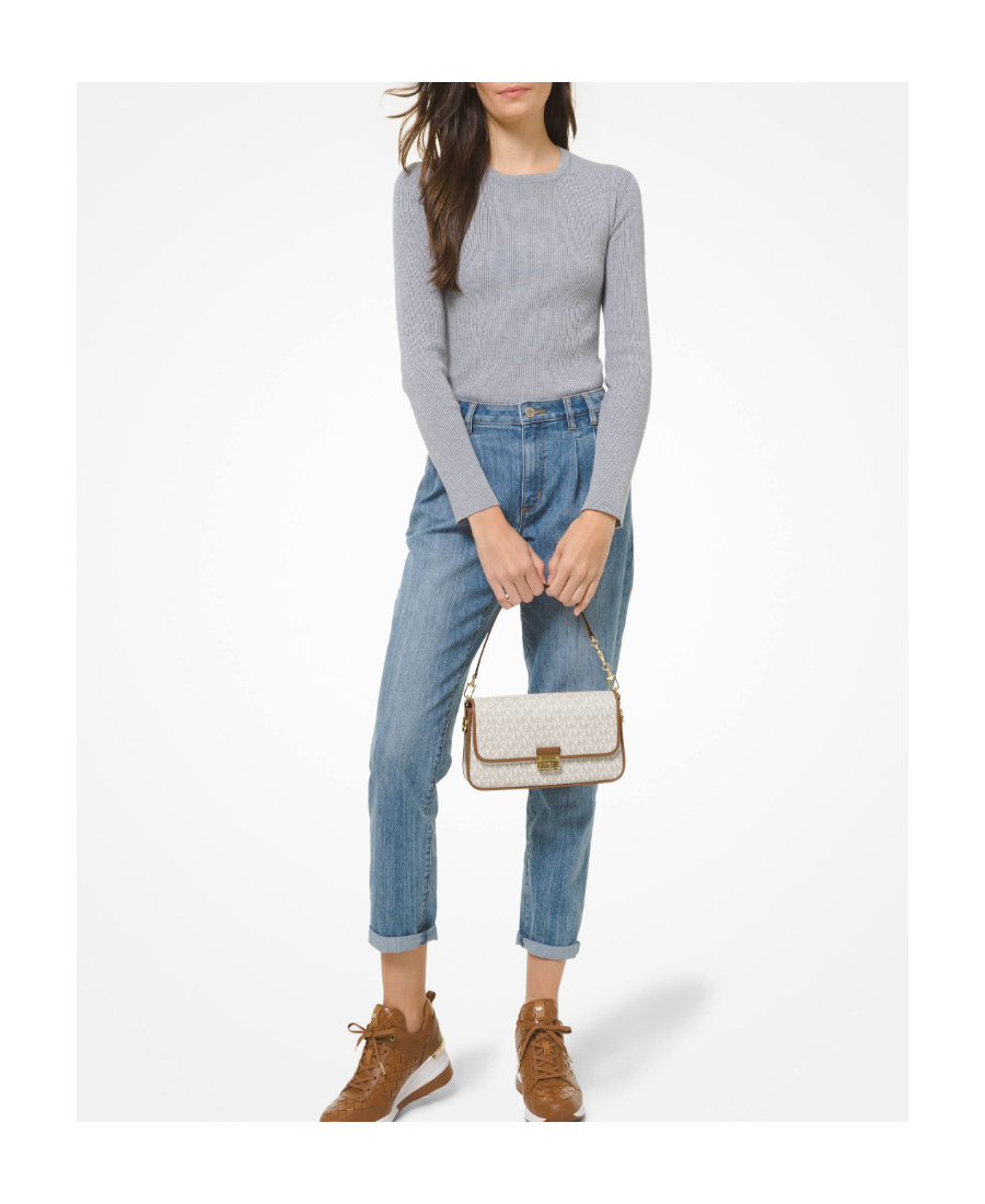 Michael Michael Kors Monogram-print Shoulder Bag In White