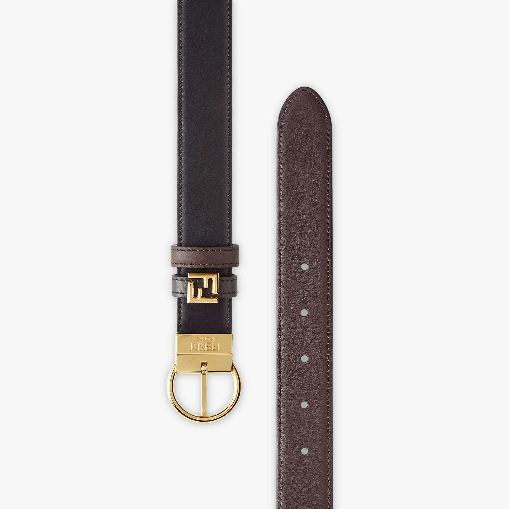 Fendi Pin Buckle Leather Reversible Belt Accessories In Burgundy