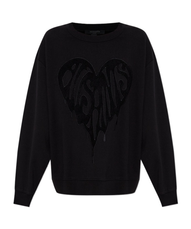 Allsaints Trip Crewneck Sweatshirt In Black