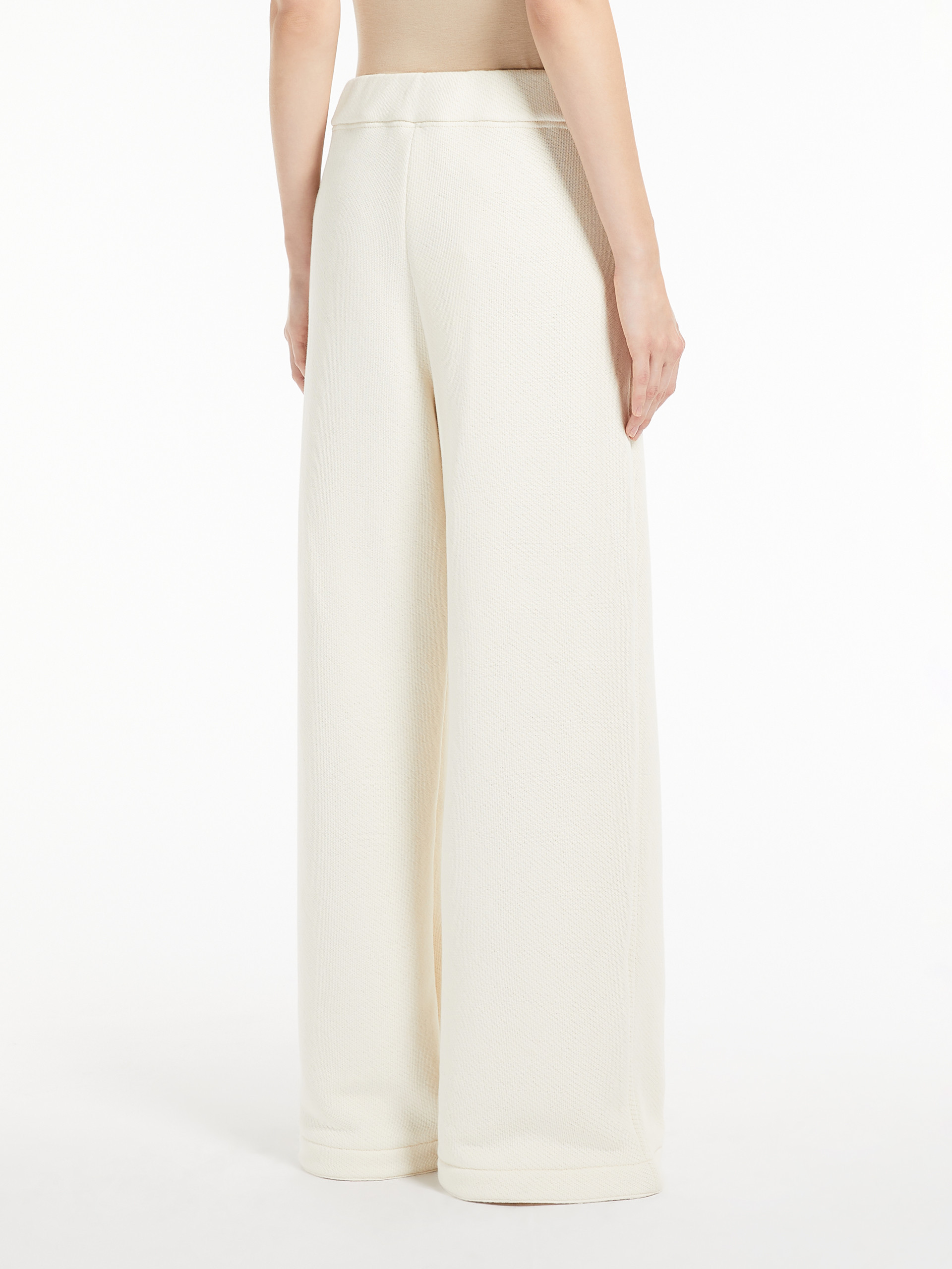 Max Mara Wide-leg Mid-waist Casual Pants In White