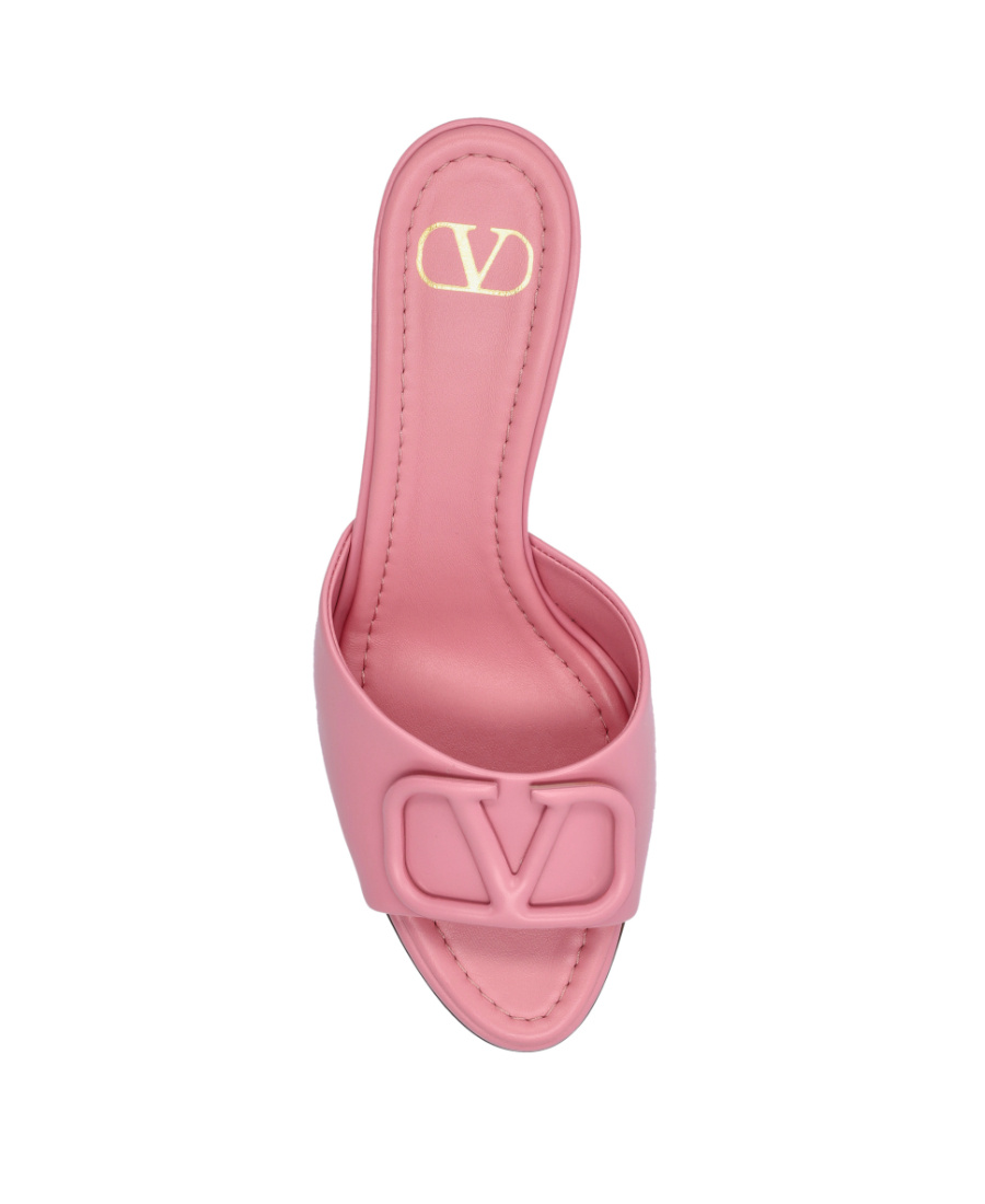Valentino Pink Vlogo Heeled Sandals In Pink