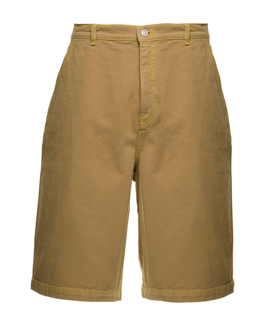 Kenzo Logo-patch Bermuda Shorts In Brown