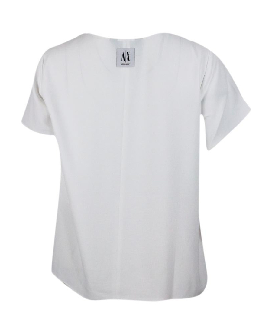Armani Exchange Round-necked T-shirt In White