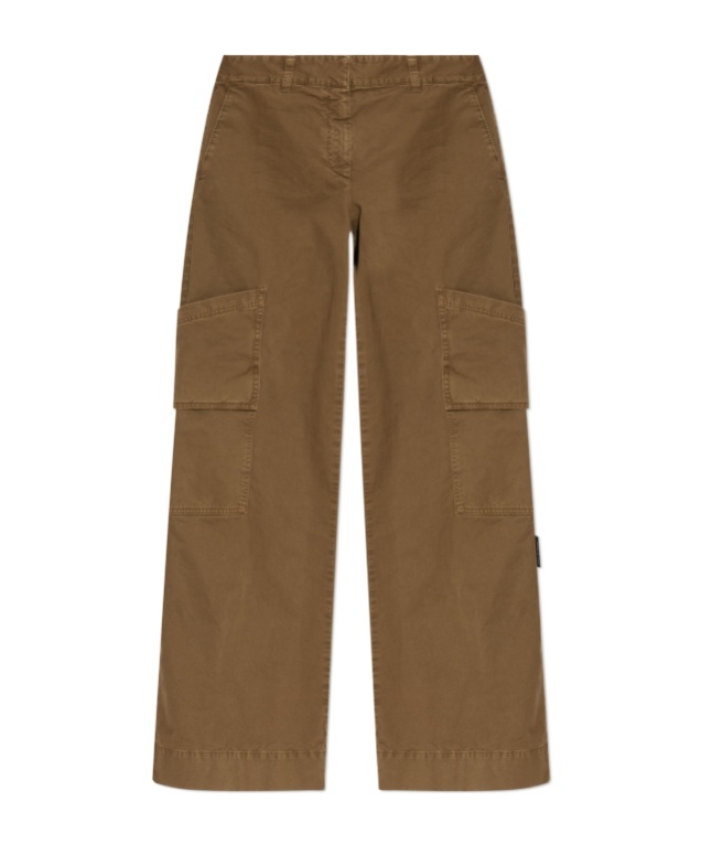 Off-white Garment Dyed Cargo Trousers In Brown