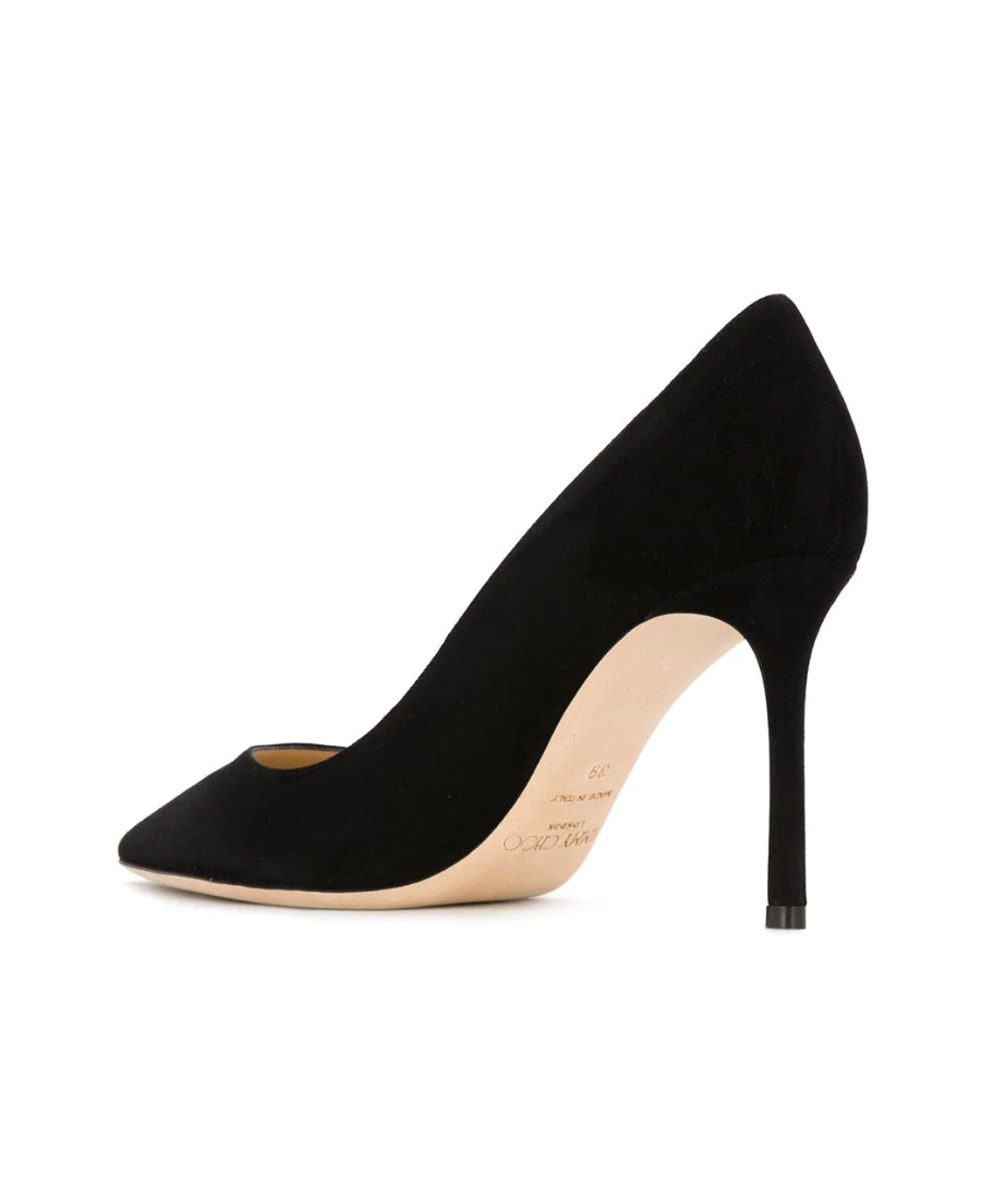 Jimmy Choo Romy 85 Spitze Pumps Aus Schwarzem Leder Mit Eidechsen-print In Black