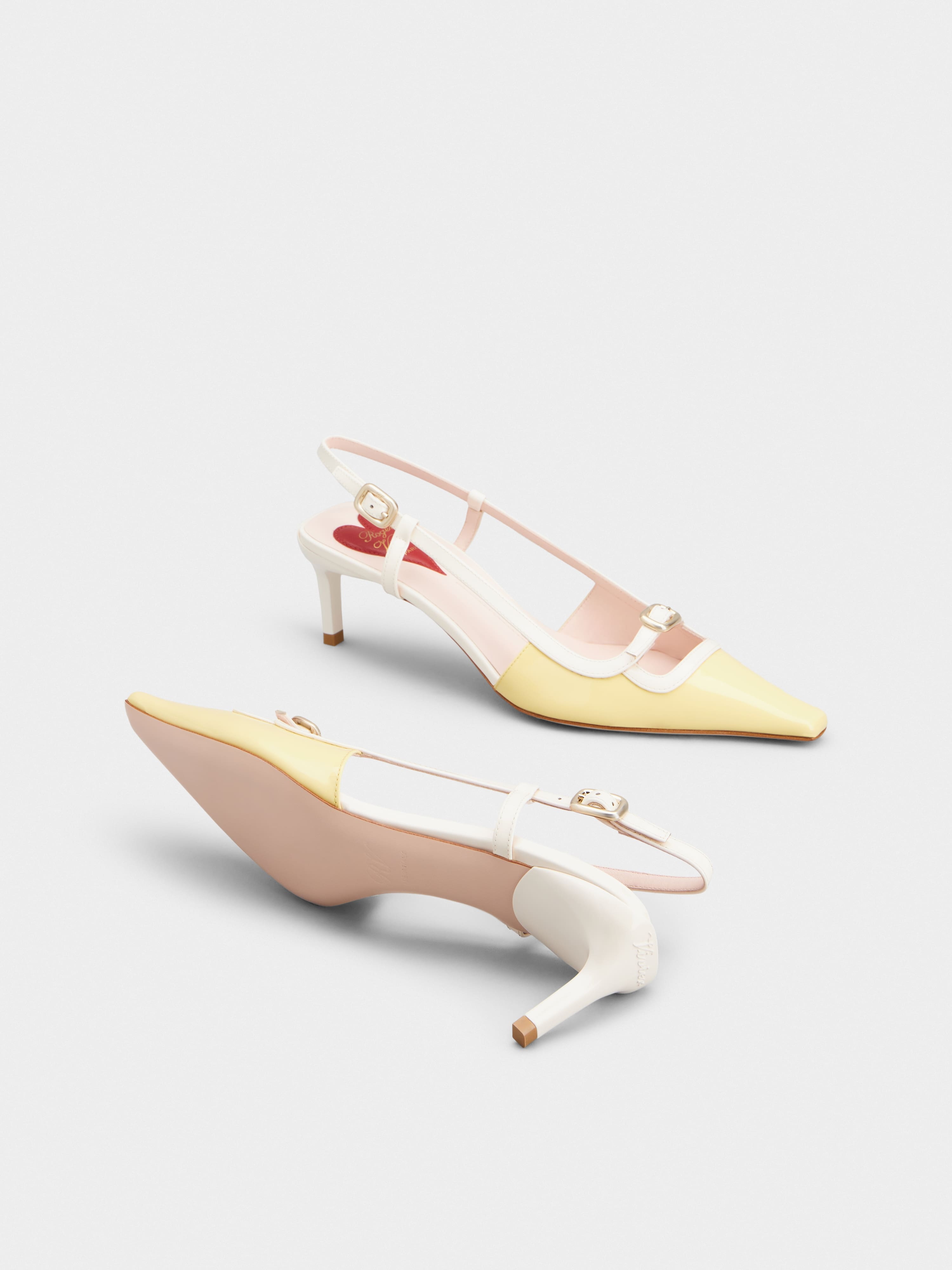Roger Vivier Mini Buckle Sling Back Pumps 55 In Nude