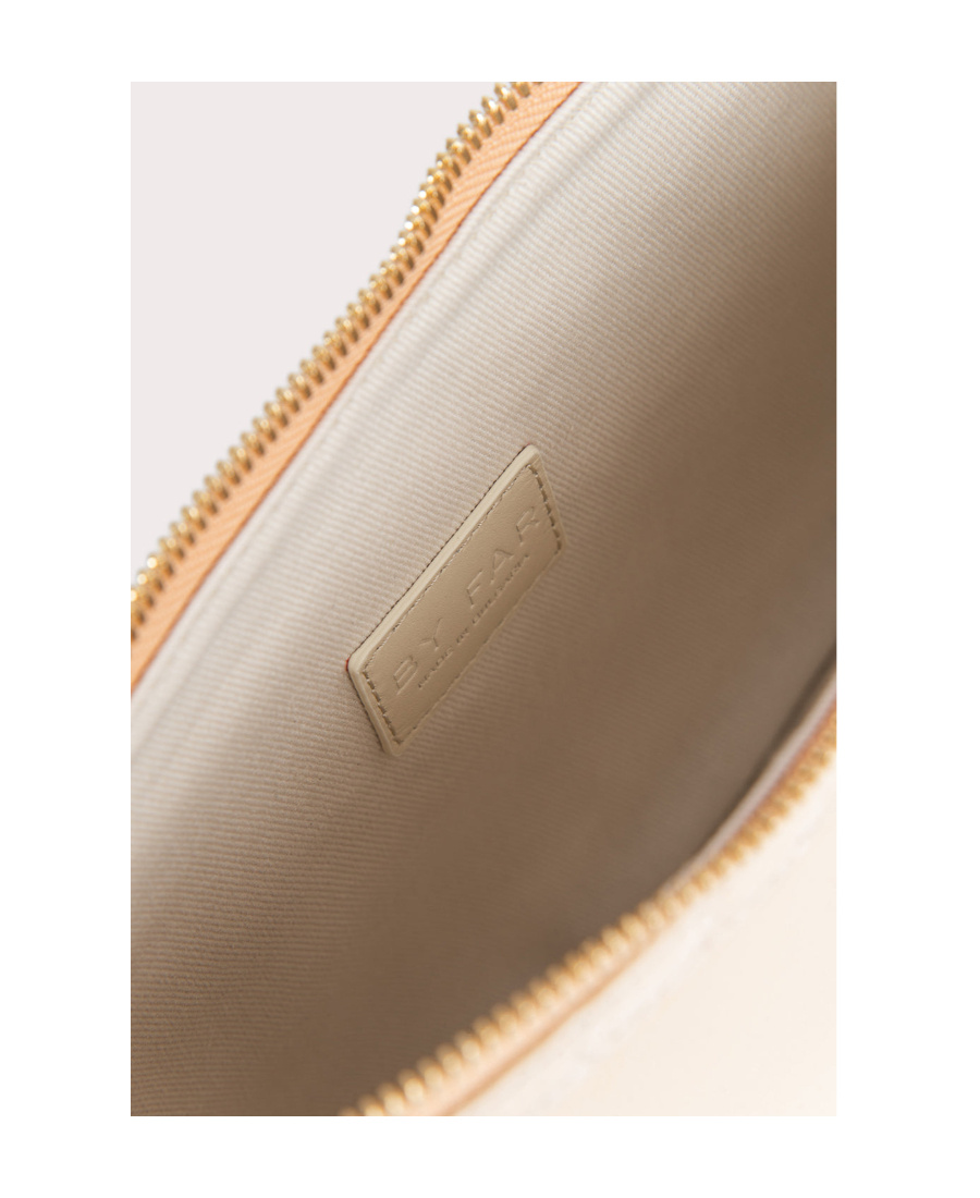 By Far Cream Leather 22 Cm Gib Shoulder Handbag In Nude
