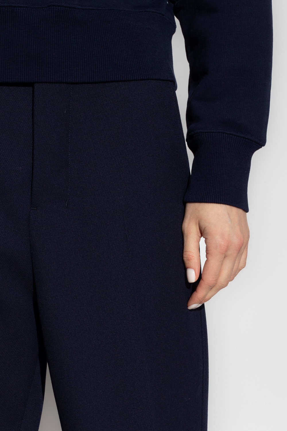 Ami Alexandre Mattiussi High Waist Wool Trousers In Black