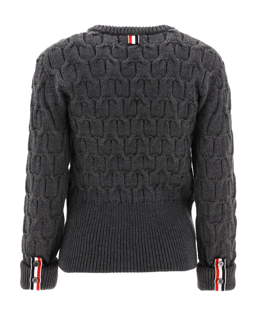 THOM BROWNE THOM BROWNE CRISS CROSS CABLE KNITTED JUMPER