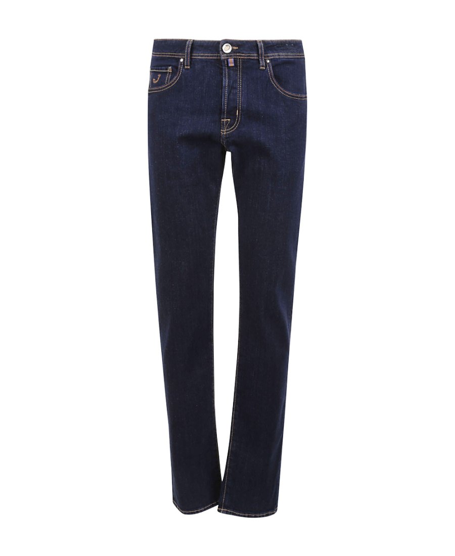 Shop Jacob Cohen Button Zipper Denim Trousers In Black