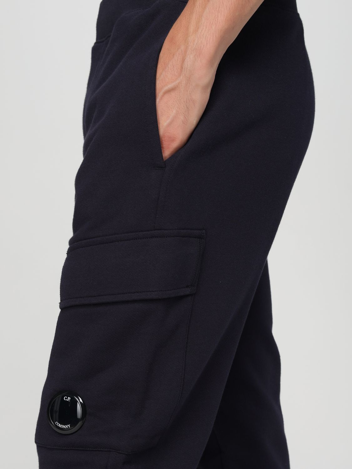 C.p. Company Cargo Pants With Elasticated Waistband And Lens Detail In Black