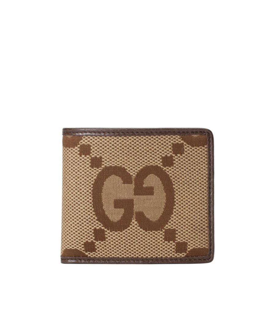 Gucci Jumbo Gg-canvas Cardholder In Brown