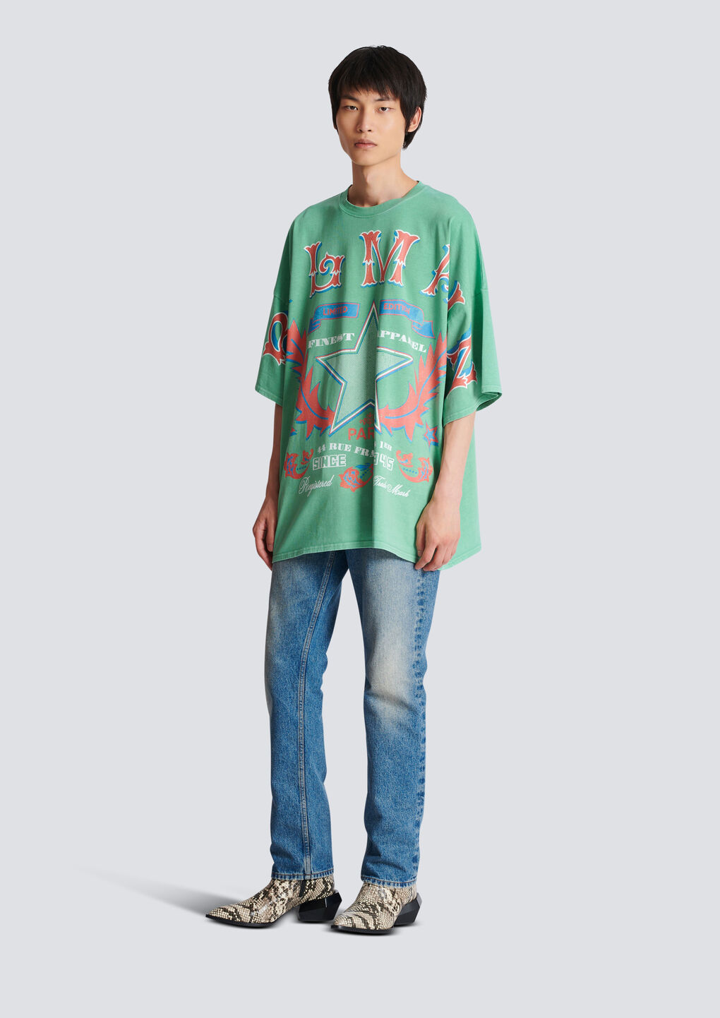 Shop Balmain Western T-shirt In Green