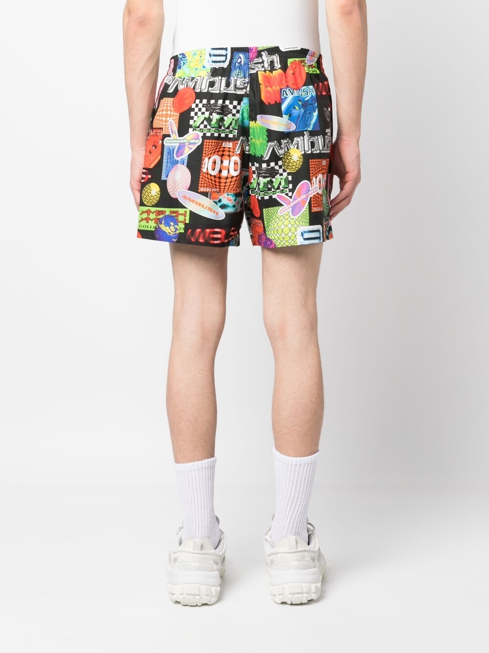 Ambush Graphic-print Elasticated-waistband Shorts In Multicolor