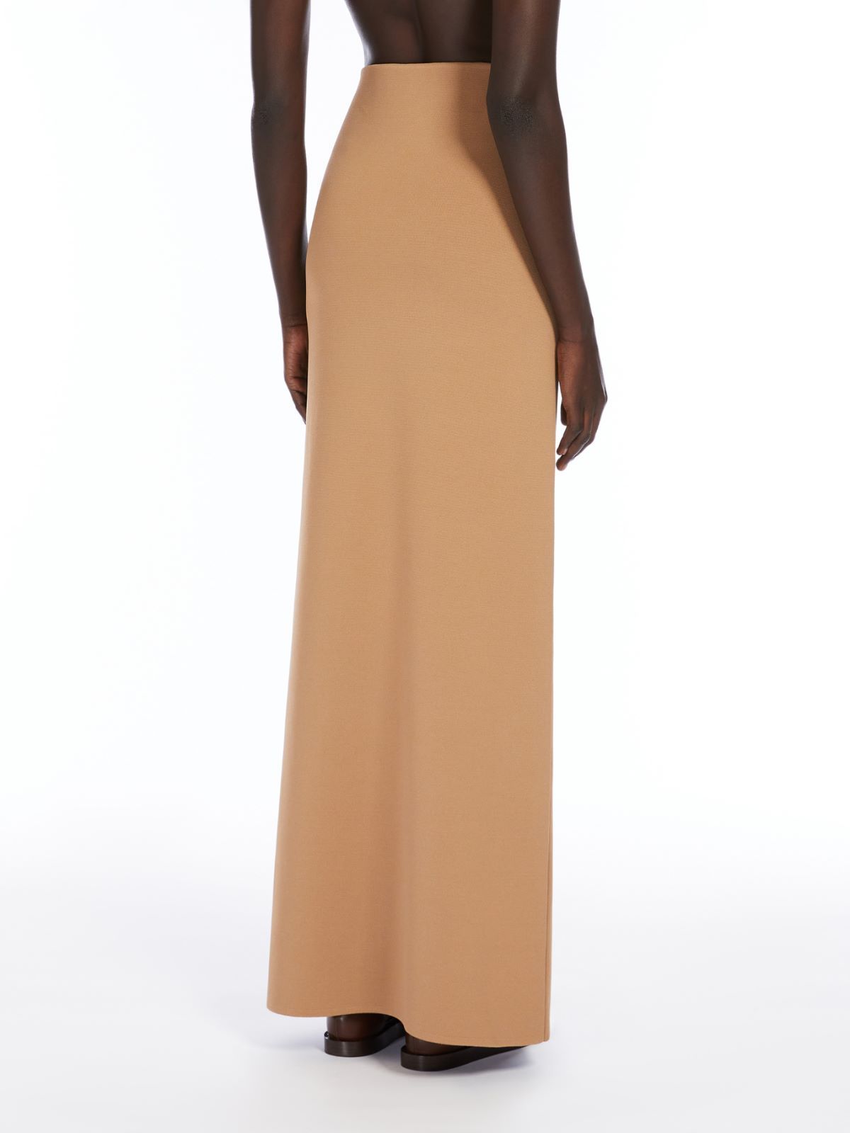Max Mara Viscose Crepe Skirt In Nude