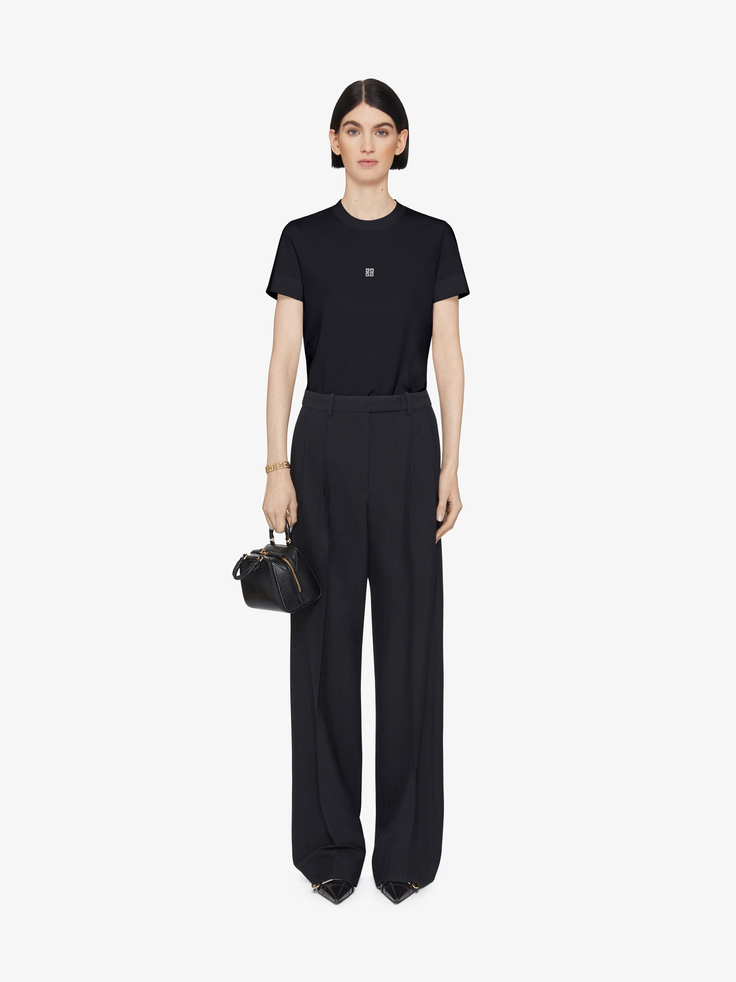 Givenchy 4g Logo Crewneck T-shirt In Black