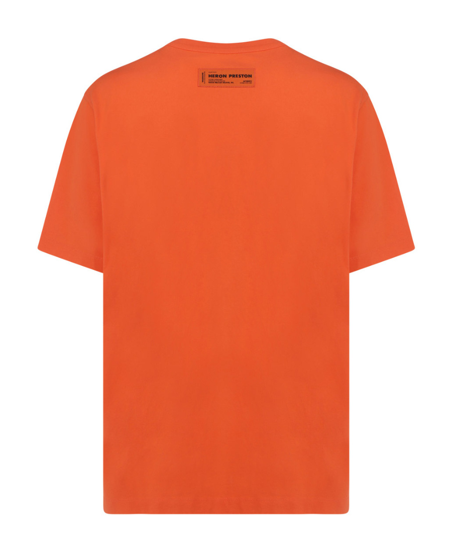 Heron Preston Logo Printed Crewneck T-shirt In Orange