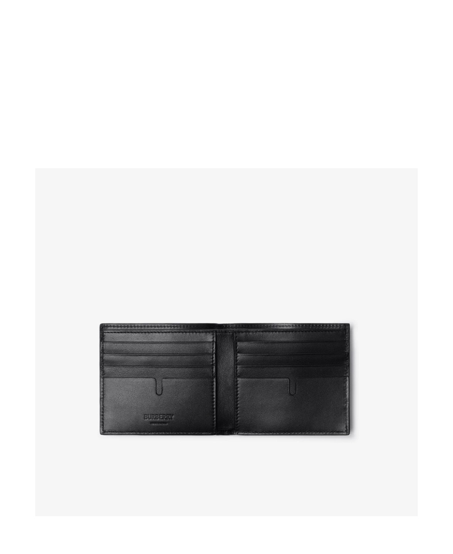 BURBERRY EMBOSSED-CHECK LEATHER WALLET