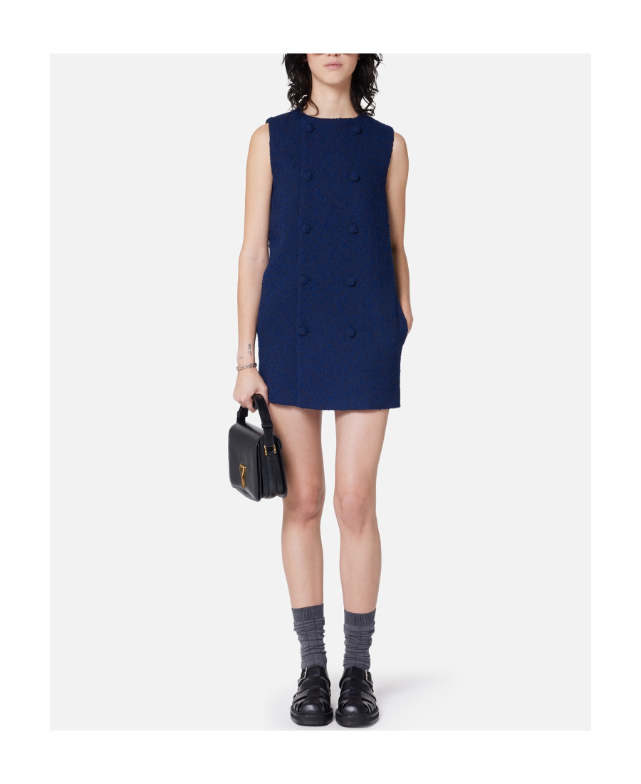 Ami Alexandre Mattiussi Textured Mini Dress In Blue