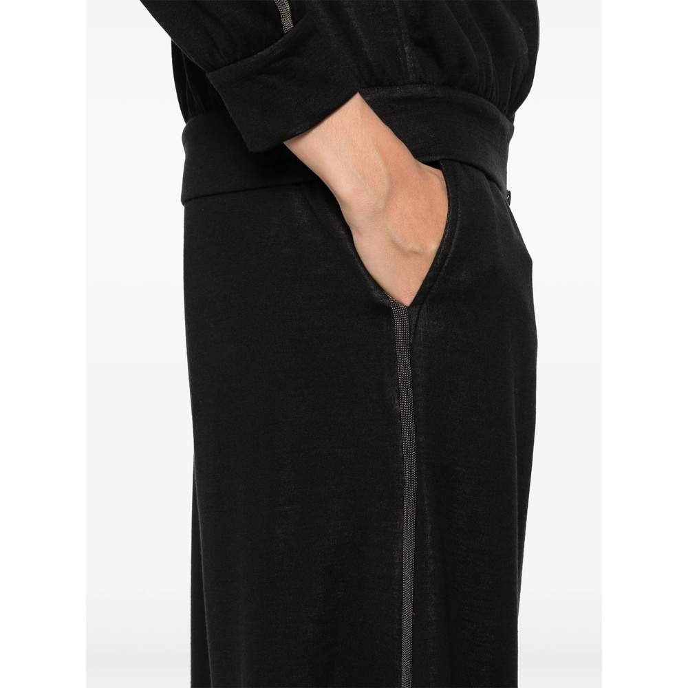 Brunello Cucinelli Shiny Trims Pants Black
