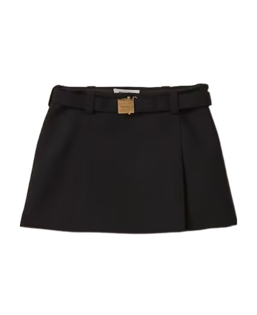 Miu Miu Grain De Poudre Miniskirt In Black