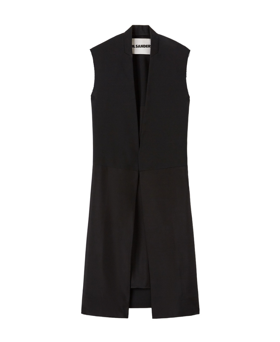 Jil Sander Single-breasted Tailored Vest In Black